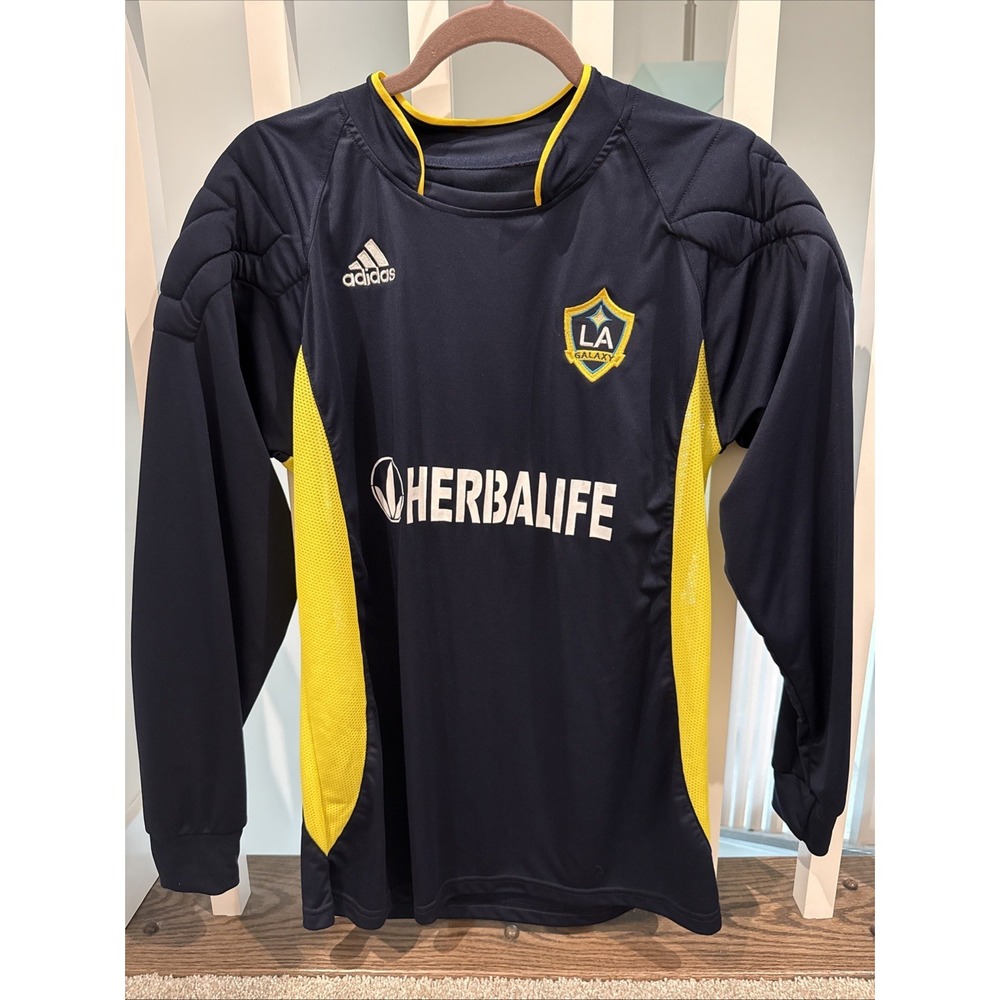 LA Galaxy MLS Adidas Men's Navy Blue Climacool Training Top‎ Long Sleeve Shirt